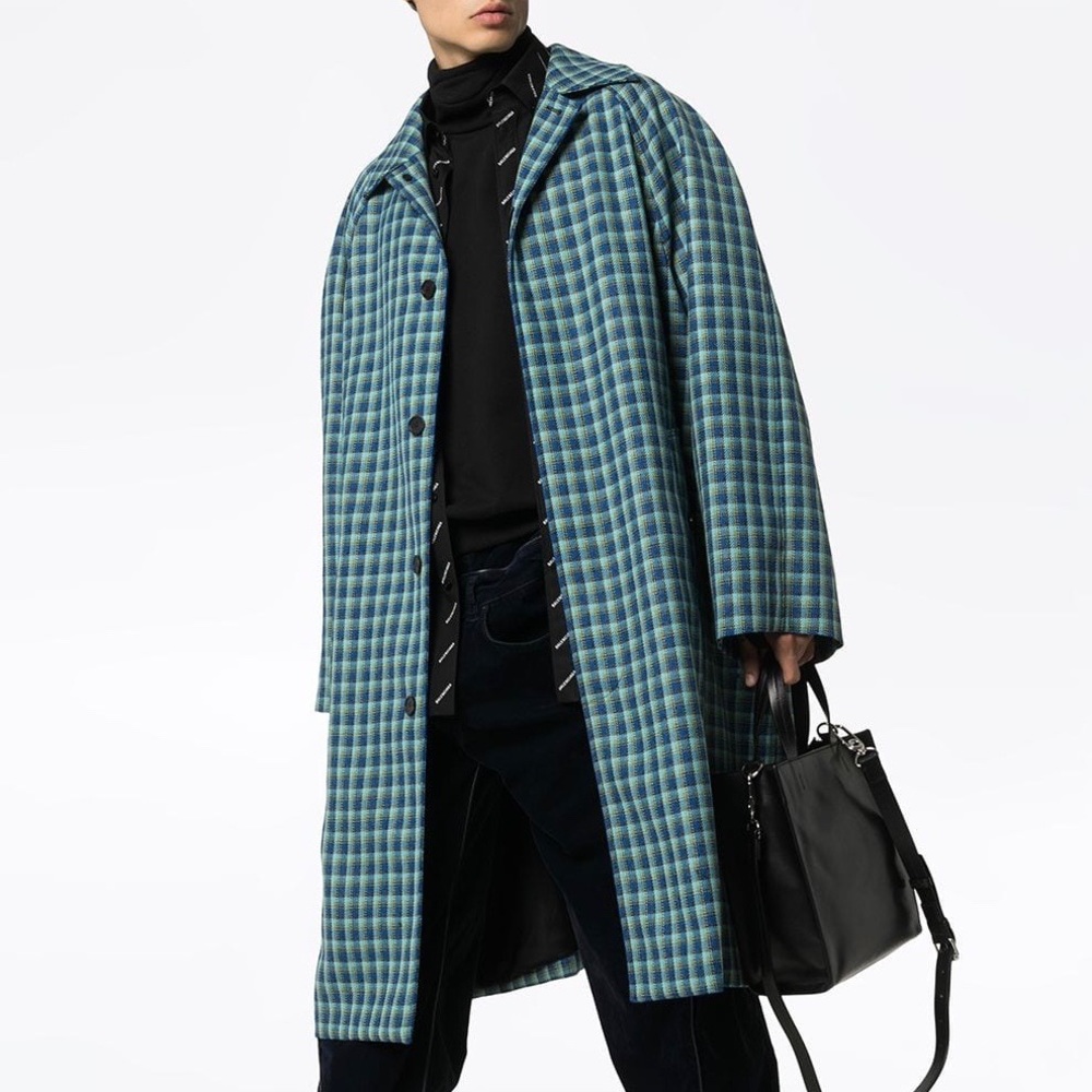 Balenciaga Big-Fit Checked Car Coat